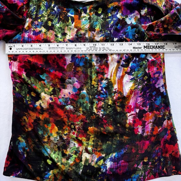 Erdem 100% Silk Floral Print Blouse Boat Neck 3/4 Sleeve Women's US 6 - Picture 15 of 16
